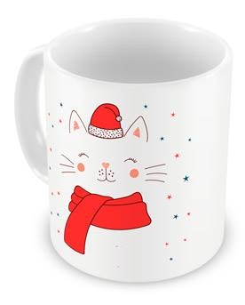 Caneca natal  gatinho noel