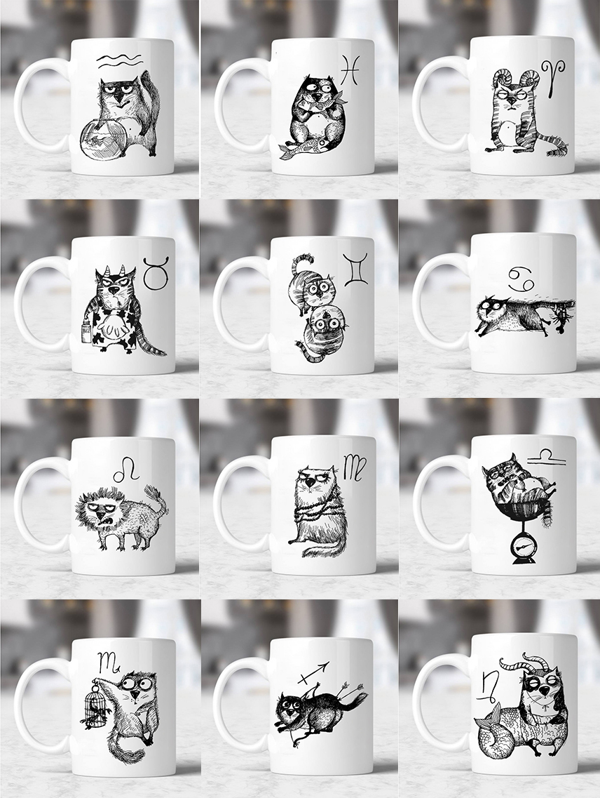 Caneca Gato Signos