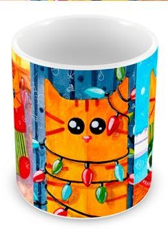 Caneca natal com gatos