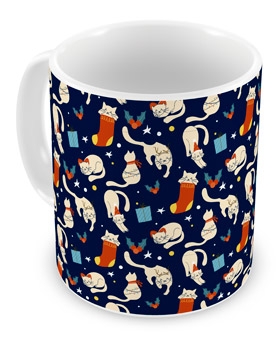 Caneca Natal Gatos e Presentes