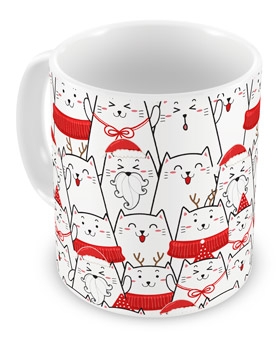 Caneca Natal Gatos Papai Noel