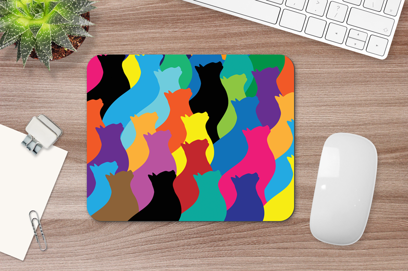 Mouse Pad Gatos Coloridos Hall P